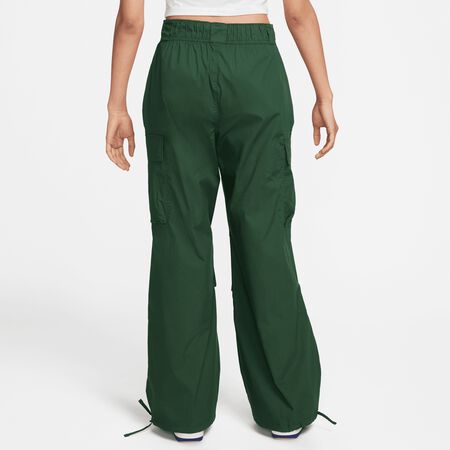 NIKE Sportswear Woven Loose Pants High-Waisted Swoosh dunkelgrün Calças de  Treino online at SNIPES
