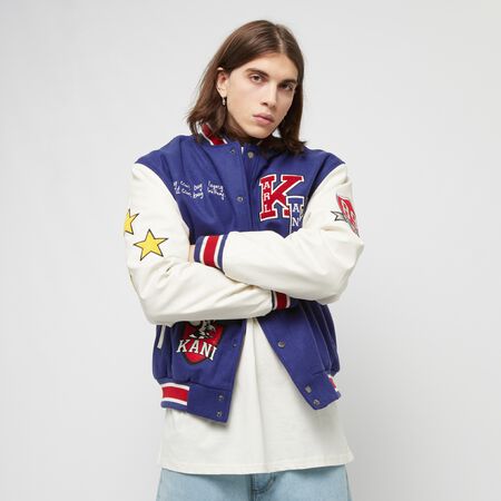 Karl Retro Patch College Jacket WHITE Jackets online at SNIPES