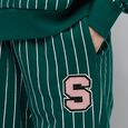 College Letter Laced Pinstripe Sweat Pants