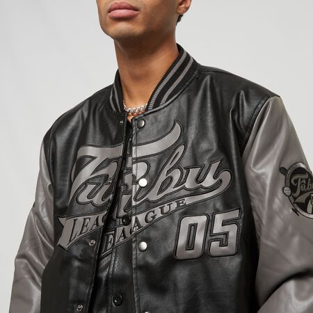 Nat Zuidoost Burgerschap Fubu Varsity Leather Jacket black Bomber Jackets online at SNIPES