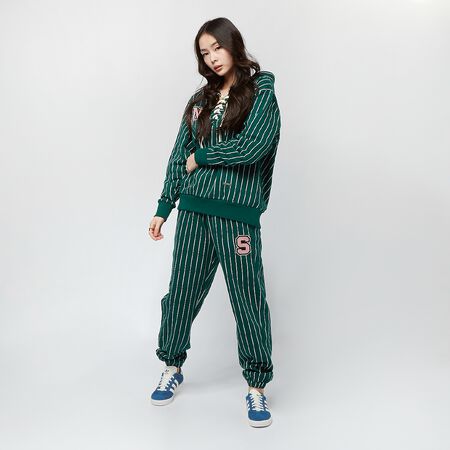 College Letter Laced Pinstripe Sweat Pants