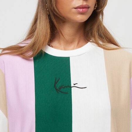 krysantemum hvordan man bruger lungebetændelse Karl Kani Small Signature Striped Tee Dress pink/dark green/white T-Shirts  online at SNIPES